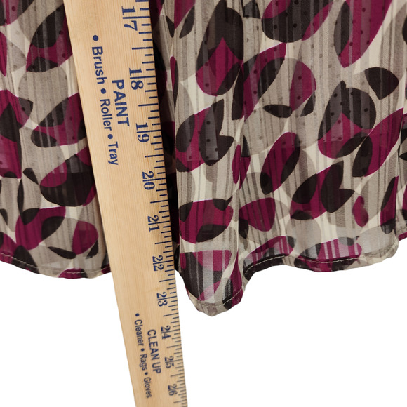 Suzuya A Line Skirt S Women Cherry Red White Layers Leaves Polka Dot Flowy Vtg - Picture 13 of 13